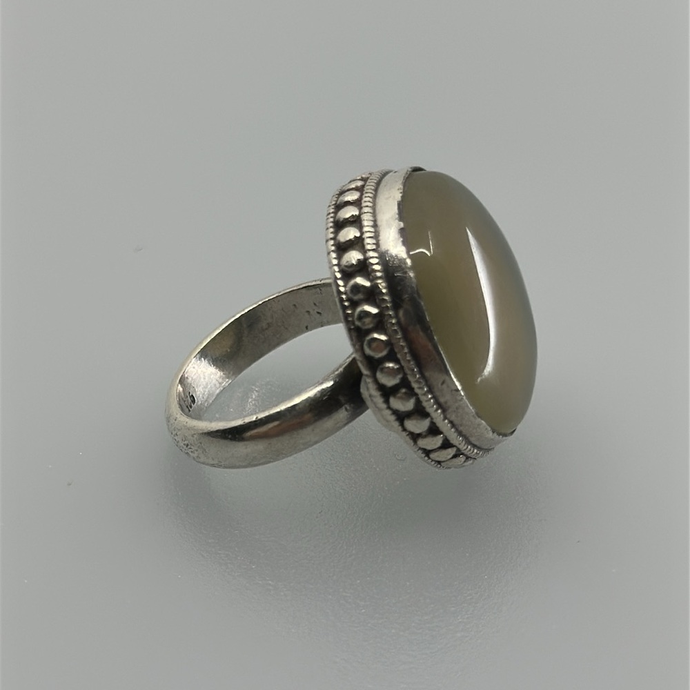 925 sterling silver AGATE STONE  Ring - Picture 3 of 7
